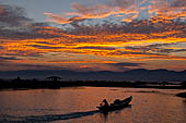 Inle Lake Myanmar. Sunset view from the resort. 